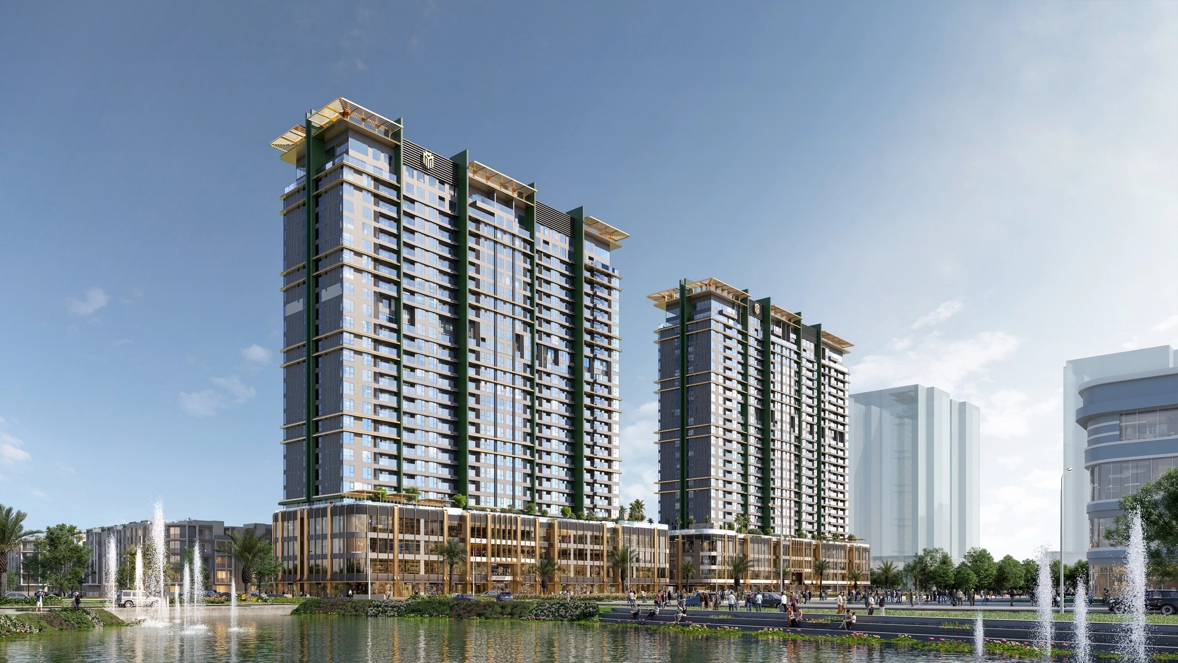 The Global City - Các tháp căn hộ Masteri bên quảng trường nhạc nước